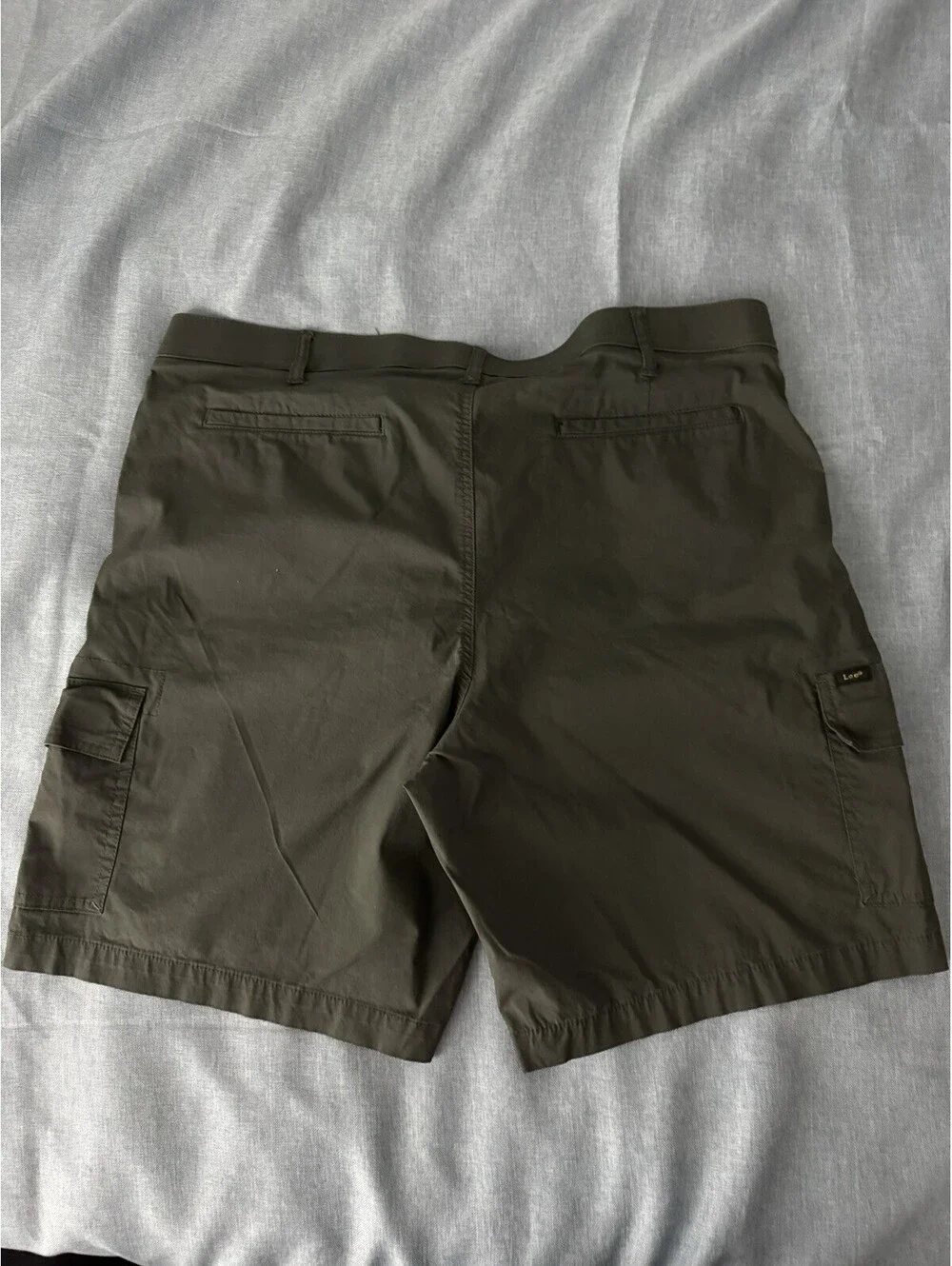 Lee Men size 42 Green Cargo Shorts Canvas Cotton Nylon Spandex Stretch Pockets